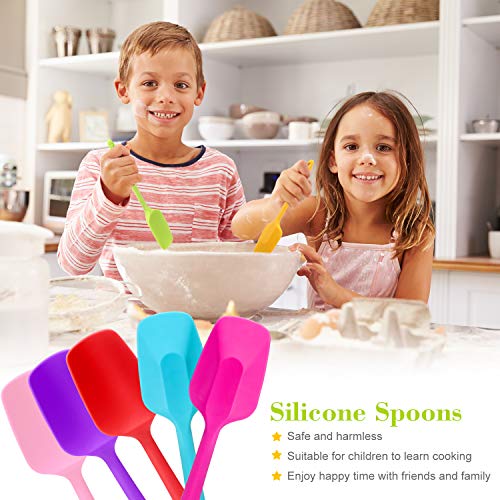 Patelai 7 Pcs Small Silicone Spoonula Spatula, 8.2 Inch Non Stick