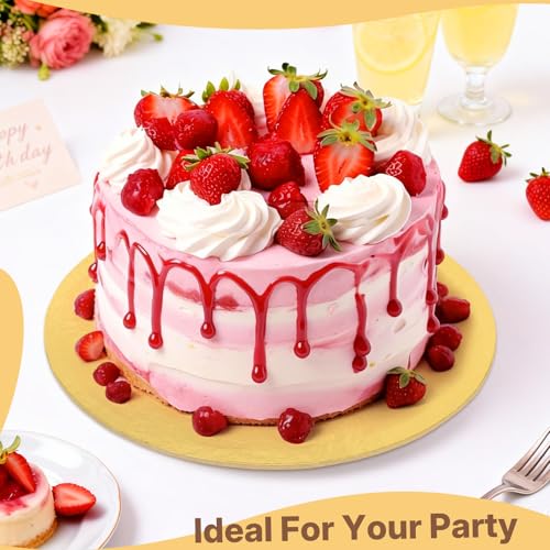 Cake Boards, 4 Packs 10-inch/25cm Gold Round Cake Boards - color: Gold-10 inch