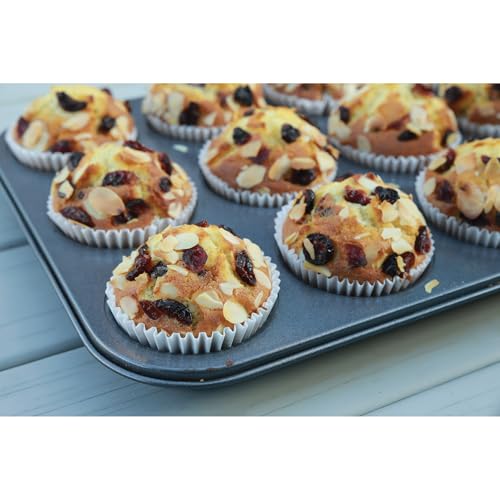 Mrs. Anderson's Baking 12-Cup Muffin Pan, Carbon Steel with Non-Stick Coating, PFOA Free, 14-Inches x 10.5-Inches - style: Standard, 12-Cup