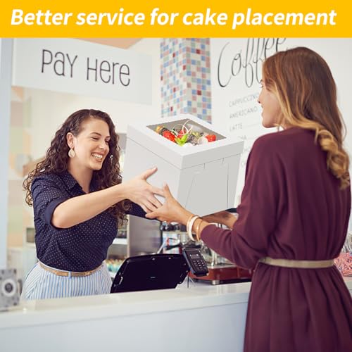 WINKIO Cake Boxes 10 inch, Cake Carrier Holder, Storage Transport Container - size: 10×10×10