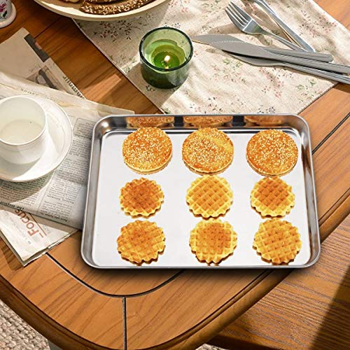 Wildone Baking Sheet with Silicone Mat Set, Set of 4 (2 Sheets + 2 Mats), Wildone Stainless Steel Cookie Sheet Baking Pan with Silicone Mat, Size 12 x 10 x 1 inch, Non Toxic & Heavy Duty & Easy Clean - size: 12 x 10 x 1 inch
