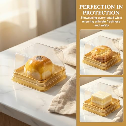 Housoutil 50Pack Mini Mooncake Box, Square Containers with Lids - 2.1inch