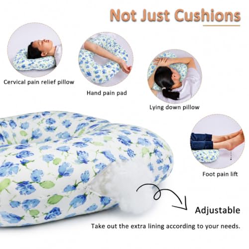 Hshbxd Donut Pillow, Tailbone Cushion for Wheelchair, Office and Travel - color: Flower — Iris