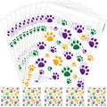 Pasimy 200 Pcs Dog Paw Treat Bags, Clear Self Adhesive Mardi Gras Color - color: Mardi Gras Color