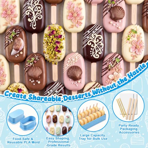 2 Set 3.6in Cakesicle Cutter with 9in Dual-slot Tray Cake Mold Set - color: Blue, size: 3.6in, style: Dual-slot