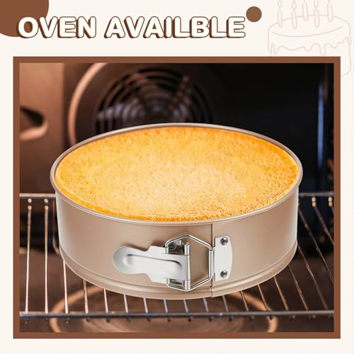 4 Pcs 7 Inch Nonstick Springform Cheesecake Pan with Removable Bottom - color: Champagne Gold, size: 7 Inch
