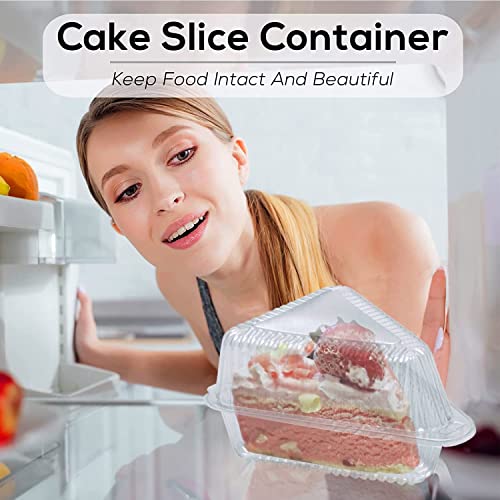 Goiio 100 Pieces Cake Slice Plastic Containers