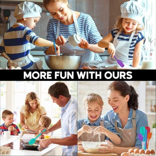 5-Pack Silicone Spatula Set – Heat-Resistant Baking, Cooking & Mixing Tools, Seamless Design, Non-Stick & Easy to Clean, Multicolor - color: Multicolor