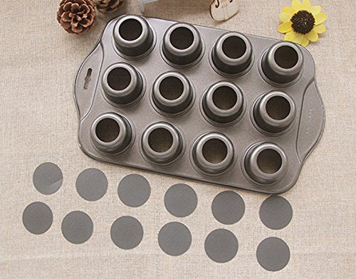 Tosnail 12 Cavity Mini Cheesecake Pan with 24 Pieces Removable Bottom