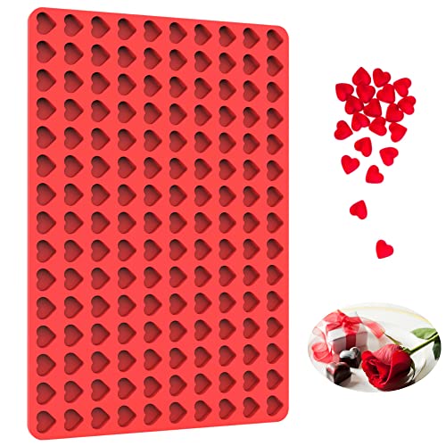 Mini Heart Silicone molds for Chocolate, Candy, Gummy - color: red mini heart