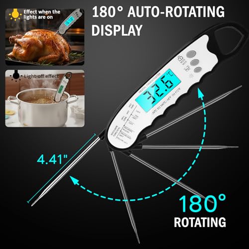 COOLMI Digital Meat Thermometer for Cooking, 2-4 Sec, Waterproof - color: Classic Model-Black