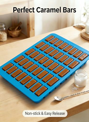 2-Pack Narrow Rectangle Silicone Candy Molds - 80 Cavity Caramel Chocolate Bar Mold for Truffles, Ganache, Brownie, Praline, Jelly & Ice Cubes - color: 80 Cavity Rectangle Candy Molds