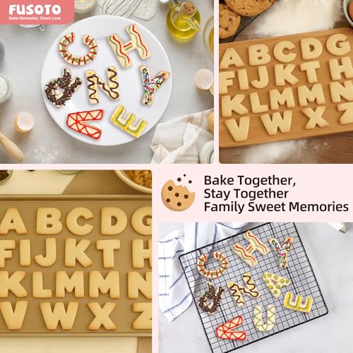 FUSOTO 26PCS Alphabet Letters Cookie Cutters Set, Letters A-Z, 3 Inches - style: 26PCS-Letter （3 inches）