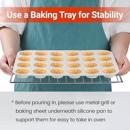 CAKETIME Silicone Mini Muffin Pan, 24 Cups Nonstick Mini Cupcake Pan for Baking Muffin, Cupcake, Egg Bites, Fat Bomb, 2 Pack Confetti - size: 2pcs:Mini 24-Cup