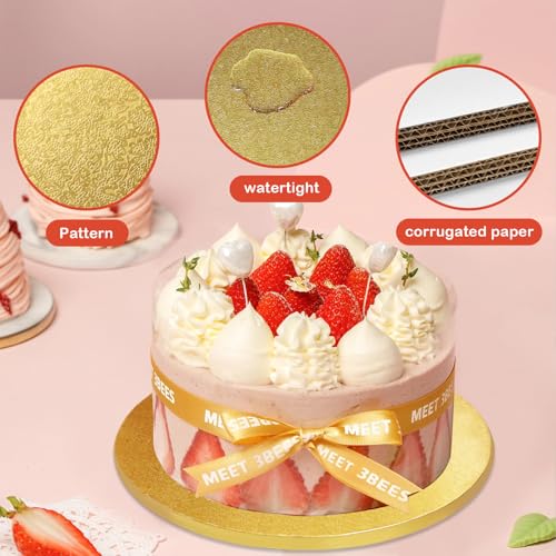 12 PCS Cake Drums Gold, 1/2 Inch Thick 10 Inch Round Cake Boards, Professional Quality Cake Cardboards, Card Base, Cake Mat-Gold - color: Gold, size: 10 inch