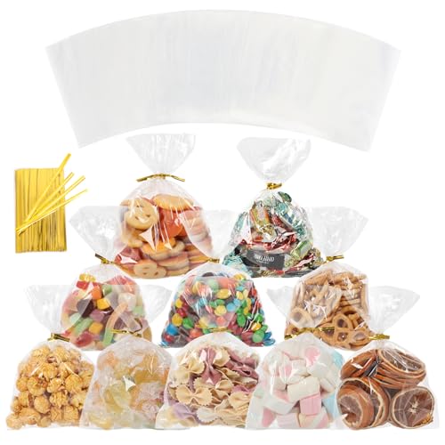 5x7" Clear OPP Treat Bags 200Pcs with Twist Ties, Cellophane Bakery Bags - color: 5*7 Inch 200pcs