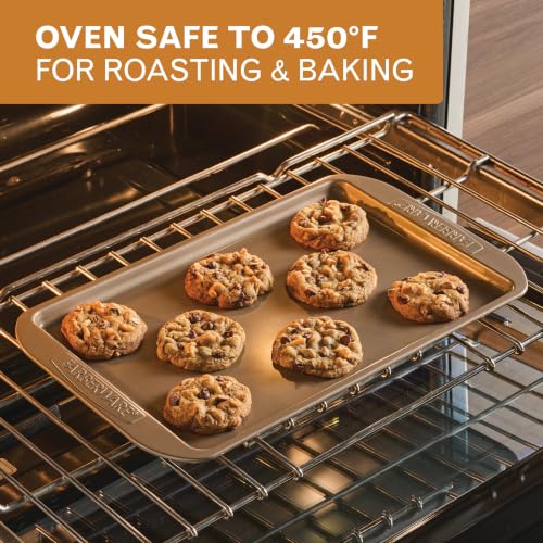 Farberware Nonstick Bakeware 10 x 15" Cookie Pan, Metal Baking Pan, Mocha - size: 10" x 15"