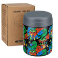 wiwens 12oz Soup Thermo for Hot Food Kids Insulated Food Jar Wide Mouth Lunch Container Leak Proof Stainless Steel Vacuum Bento Box for School Office Travel Outdoors Black-Dinosaur - color: Black-Dinosaur