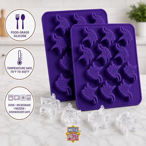 Masterpieces NFL Minnesota Vikings Ice Cube Tray – Silicone Mold for Ice, Candy, Chocolates – Vikings Kitchen Accessories - style: Minnesota Vikings