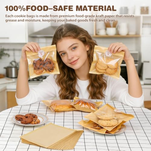 T-Raputa Cookie Bags, 100 Pack, 5.7x6.5 Inch