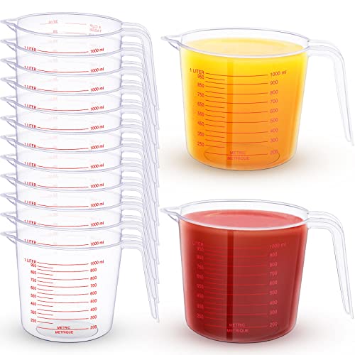 12 Pcs 4 Cup/32 oz Plastic Measuring Cups with Handle