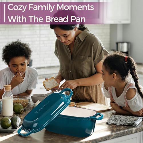 4.6-Quart Oval Dutch Oven for Bread Baking - color: Teal