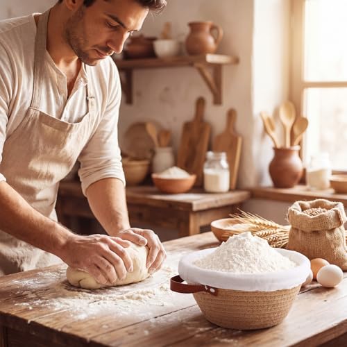 Hushee 8 Pack Cotton Rope Banneton Bread Proofing Basket Set, 9 Inch