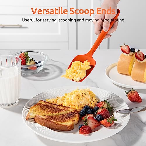 U-Taste Silicone Spatula Set with 600 Degrees Fahrenheit Heat Resistant (Orange) - color: Orange