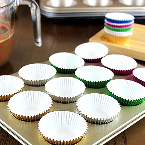 300 Pcs Mini Foil Cupcake Liners Muffin Paper Baking Cups, Silver - color: Silver