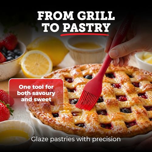 Lightyear Silicone Basting Brush for Cooking – Pastry Brush Set - color: Red