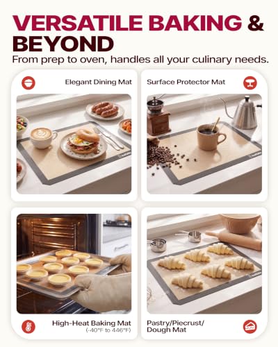 Katbite Silicone Baking Mat Set of 3 Grey - color: Gray 3 Pack