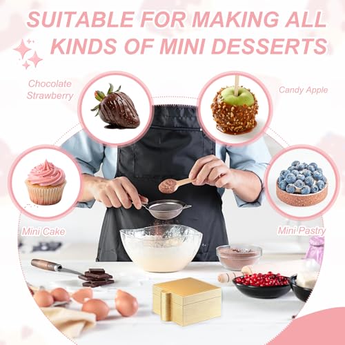uxcell 50 Pcs Mini Cake Board 3.5 Inch Mousse Base Square Gold - color: Gold, size: 3.5 Inch