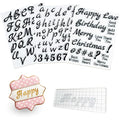 4 PCS Alphabet Letter Fondant Stamps for Biscuit Cake Cookie, Upgraded Food Grade Alphabet Cake Stamp Tool Uppercase Extra Spare Lowercase Numbers Phrases for Christmas Party Reusable Cookie Stamp - color: Clear