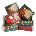 Christmas Cookie Boxes with Window,24 Pack, 8.25x6x2.75 In - color: Christmas(Red,green)