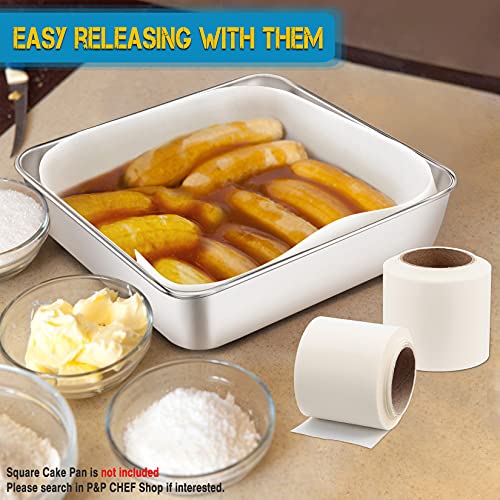 P&P CHEF Cake Pan Side Liner Roll, Parchment Paper Strips for Cake Pan 2PCS