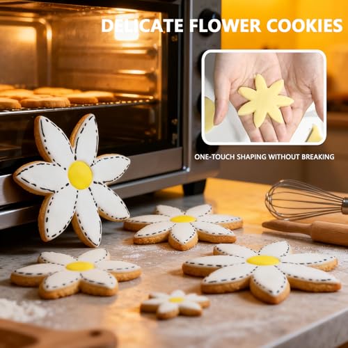 7 Pcs Flower Cookie Cutters - 4.5", 3.7", 3.5", 3", 2.5", 1.9", 1.7"