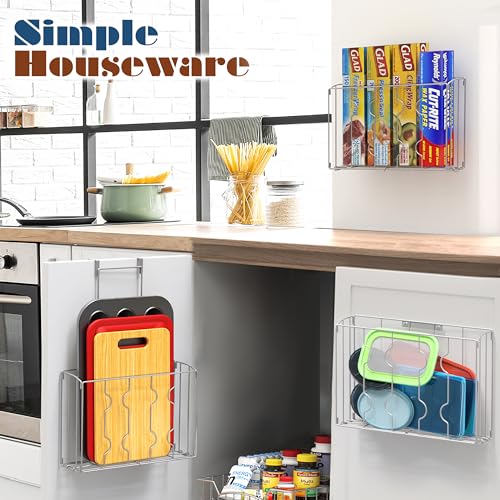 Simple Houseware Over the Cabinet Door Organizer Holder, 2pcs (L+M), Silver - size: 2 Pack