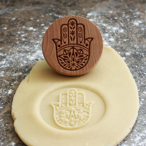 Wood Cookie Stamp, 2.5 Inch (Hamsa CS-082) - color: Hamsa CS-082