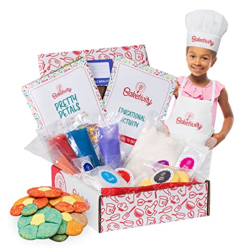 Baketivity Pretty Petals Kids Baking Kit with Pre-Measured Ingredients - color: Pretty Petals