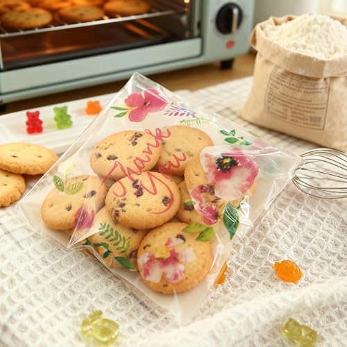 200pcs 5.5x5.5in Thank You Candy Bags Individual Cookie Wrappers - color: Thank You, size: 5.5 x 5.5 inch