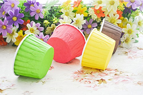 100 Pack Colourful Cake Baking Cups Muffin Cases Paper Heat Resistance Home Party - color: Style 3, size: 100Pcs
