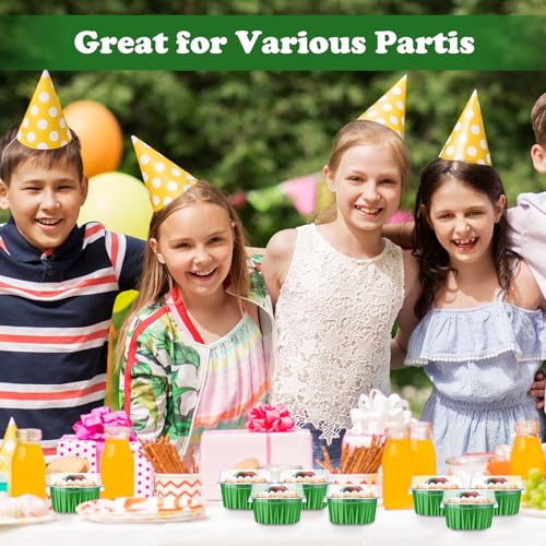 Gejoy 400 Pcs Aluminum Foil Baking Cups with Lids, Classic, Dark Green - color: Dark Green, size: Classic