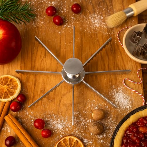 Mrs. Anderson’s Baking Pie Marker, Guideline, and Portion Divider, 8 Slice,Silver - style: Pie Marker