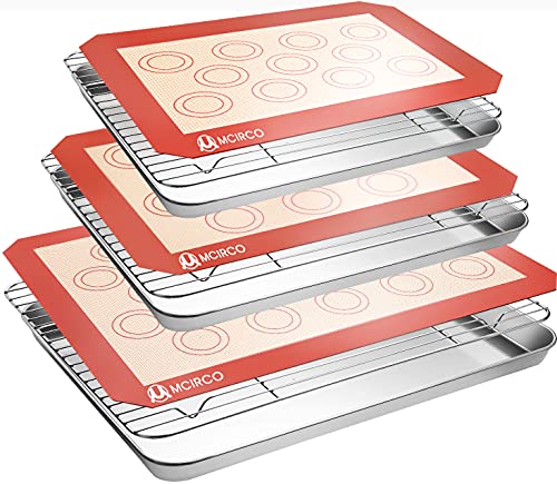 M MCIRCO Baking Sheet with Cooling Rack, Baking Mat Set, Set of 9 - size: 9pcs