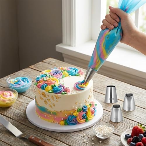 Styquenzer 5 PCS Large Piping Tips Set, Stainless Steel