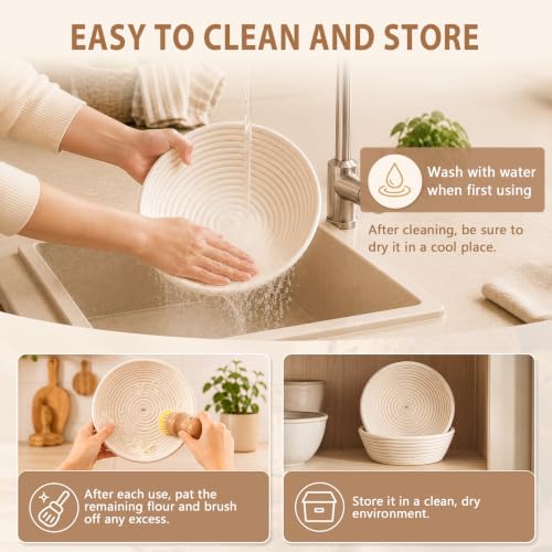 PeacePeo Sourdough Starter Kit 27Pcs with Round and Oval Banneton Basket - size: Bread Proofing Basket-27 Pcs