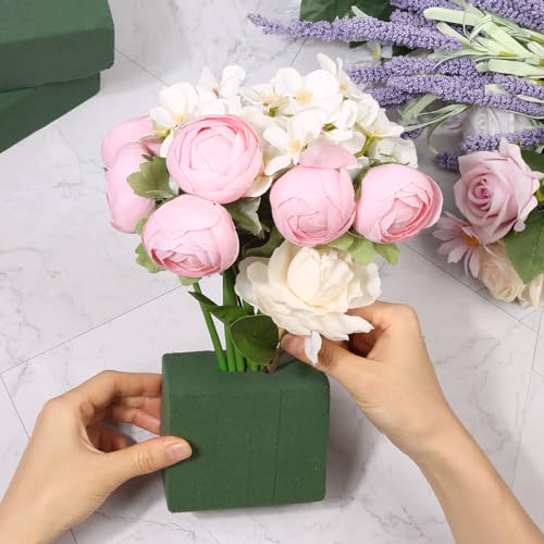 8 Pcs Floral Foam Blocks for Flower Arrangement (7.8” L x 3.5” W x 2.4” H) Wet and Dry Green Floral Foam for Wedding, Birthdays, Home Decorations - size: Medium Size