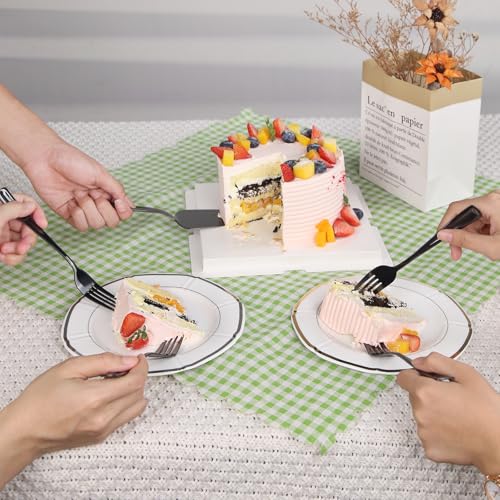 GoGeiLi Stainless Steel Black Wedding Cake Cutting Set with Forks - color: Black cake cutting set
