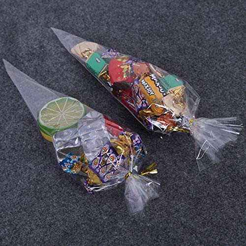 Cone Shaped Treat Bags 6.3x11.8 Inch 200Pcs - size: 6.3x11.8 Inch (Pack of 200)