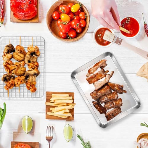 E-far Baking Sheet with Wire Rack Set, 9.5" x 7.3" (1 Pan +1 Cooling Rack) - size: 9.3"x7.3"